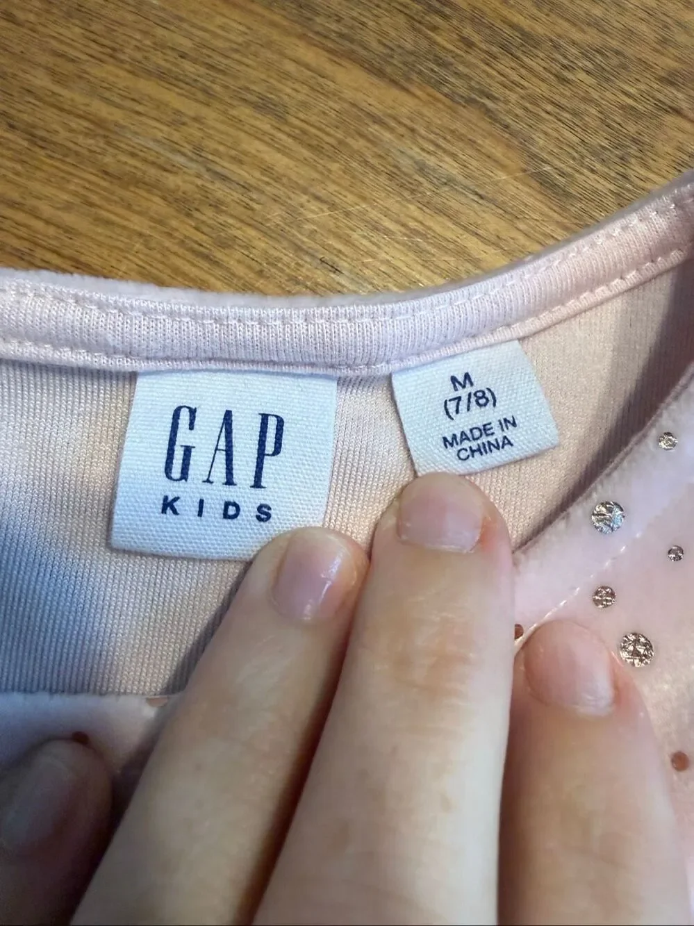 Gap Kids Girls' Velour Long Sleeve Fit & Flare Dress Pink Silver Medium (7/8)